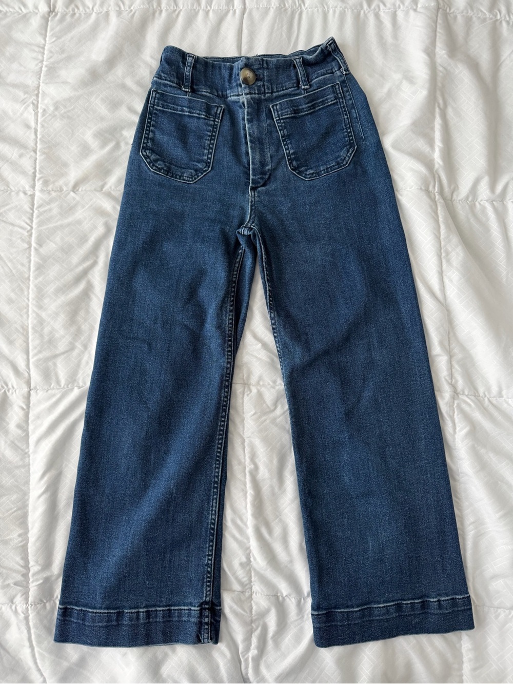 Anthropologie Maeve The Colette Crop High-Rise Wide-Leg Jeans 25 Denim Blue
